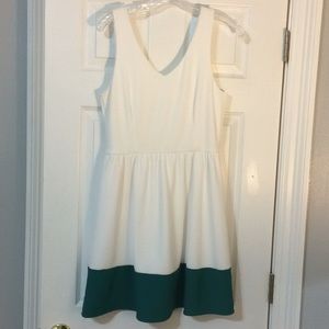 White and Green Dress